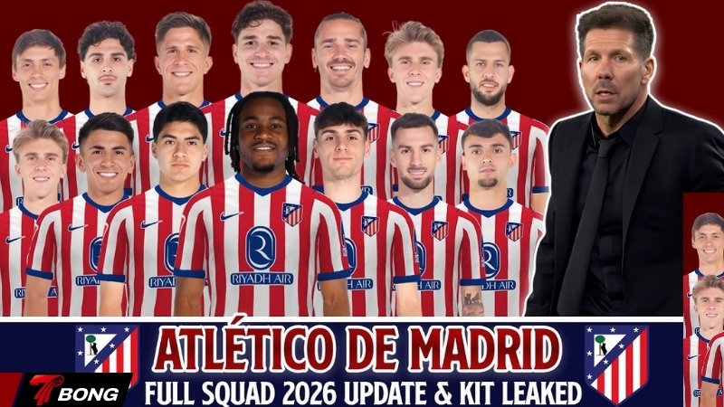 Đội hình hiện tại của Atletico Madrid
